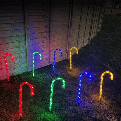 4pc Christmas Candy Cane Garden Lights - 3