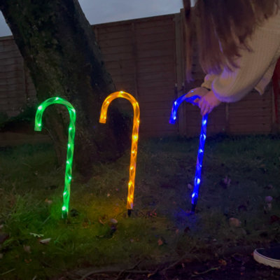 4pc Christmas Candy Cane Garden Lights - 1