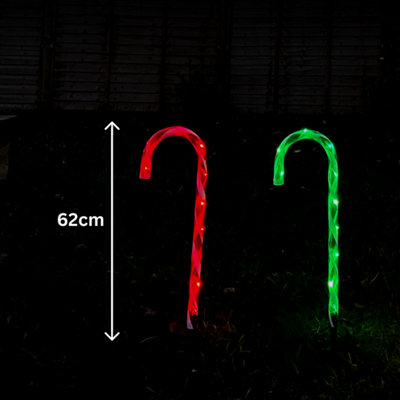 4pc Christmas Candy Cane Garden Lights - 6