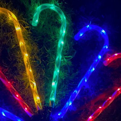 4pc Christmas Candy Cane Garden Lights - 9