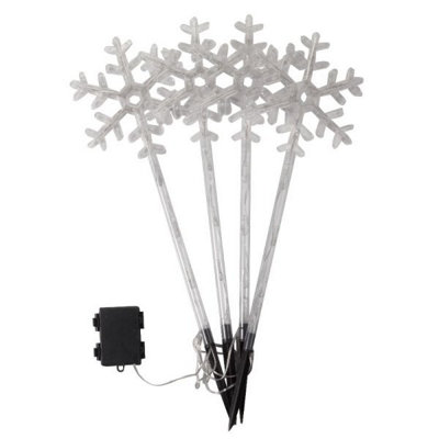 4pc Christmas Snowflake Stake Lights - Multicoloured - 3