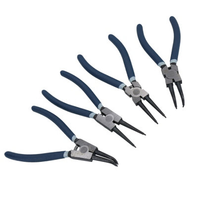 4pc Circlip Plier Set 7" Internal / External / Bent and Straight