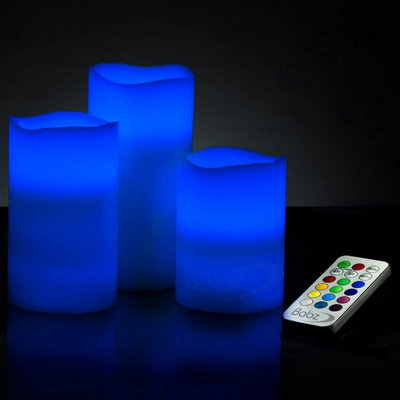 4Pc Colour Changing Led Wax Mood Candles Vanilla Scented Flameless With Remote