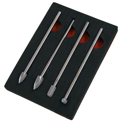 4pc Extra Long 150mm HSS Rotary Burr Milling Cutter Set (Neilsen CT4215