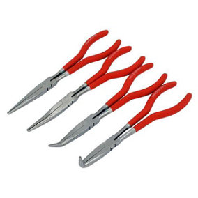 4PC Extra Long Reach Needle Nose & Bent Pliers (11") 285mm Professional CT0962