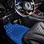 4pc Heavy Duty Blue Alloy Checker Plate Mat Aluminium Effect Car Mats Set Van