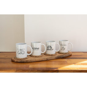 4pc Inspirational Ceramic White Mugs