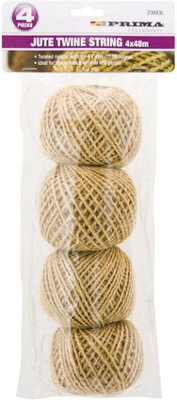 4pc Jute Twine Twisted String Natural Cotton Rope 4 X 48m Craft Garden Household