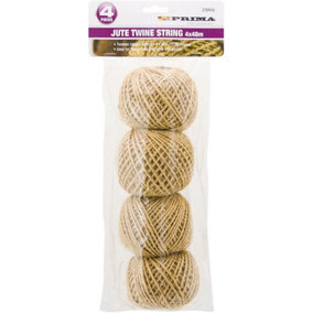 4pc Jute Twine Twisted String Natural Cotton Rope 4 X 48m Craft Garden Household
