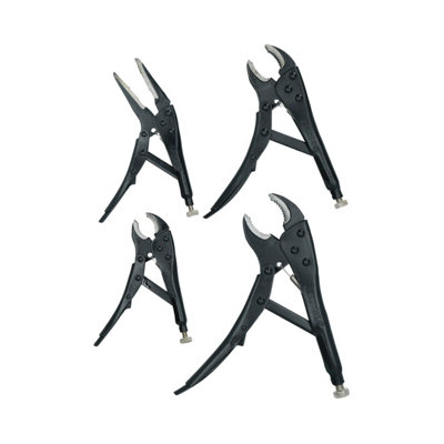 4pc Locking Grip Plier Set Mole Grips Pliers Curved and Straight Jaws