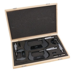 4pc Micrometer External Adjustable Metric Micrometer Carbide Anvils 0 - 100mm