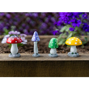 4pc Mushroom Fairy Garden Ornaments