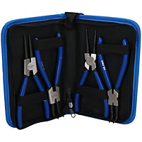 4pc professional 7" circlip plier / pliers set in a carry case AT336