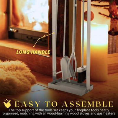 4pc Silver Fireside Companion Set - 5