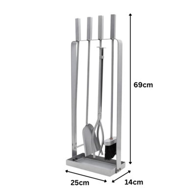 4pc Silver Fireside Companion Set - 7