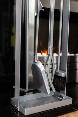 4pc Silver Fireside Companion Set - 8