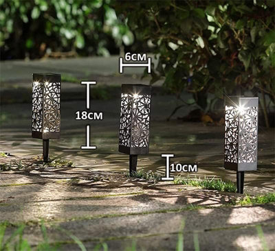 4pc Solar LED Garden Lights Waterproof Light Black Silhouette Solar Powered - 6