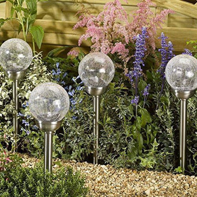 4pc Solar Powered Globe Lights Outdoor Solar Lights - 6