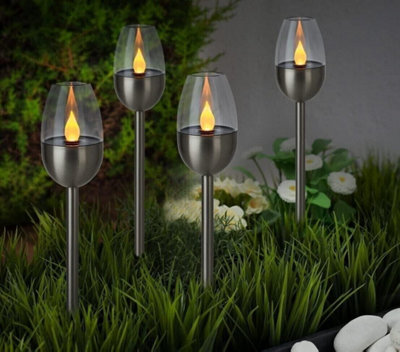 Solar flame deals effect garden lights