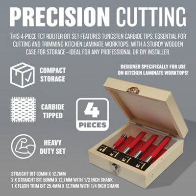 Mastercraft 15pcs Router Bits in Case, Nail Setters, 10 Bit Set, Square