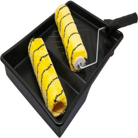 4Pc Tiger Stripe Roller Set Tray Sleeves Painting Kit 229Mm Decorating 9"