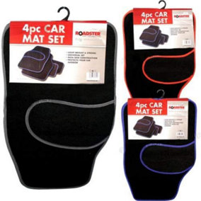 4Pc Universal Fit Car Mat Set Mats Carpet Non Slip Van Truck Trim Quality (Grey)