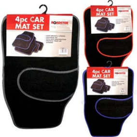 4Pc Universal Fit Car Mat Set Mats Carpet Vehicle Non Slip Blue