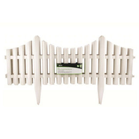 4pc White Picket Fence Flexible Garden Lawn Grass Edging Picket Border Panel Plastic Wall Fence Décor