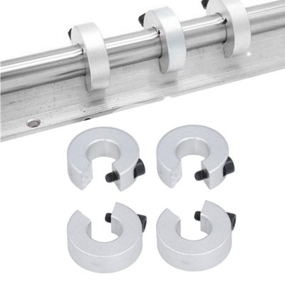 4Pcs Aluminum Alloy Linear Rail Stop Collars,Clamp-On Shaft Limit Fixing Rings,16mm ID,35mm OD,10mm Thick