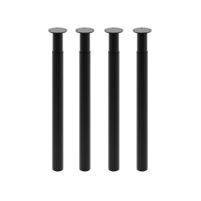 4pcs Black Metal Round Table Legs Furniture Legs H65cm