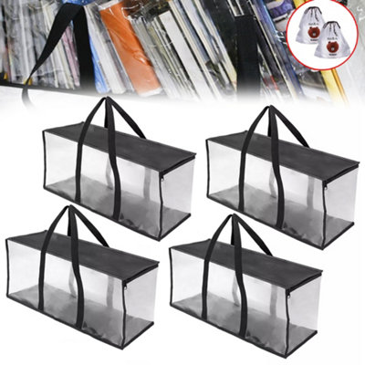 4PCS CD Storage Bags Disc CD Carry Case, Clear Covers with Zipper-Portable