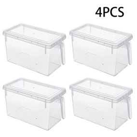 4Pcs Clear Fridge Food Storage Container Set
