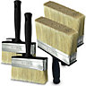 4Pcs Fence Paint Brushes - Block Brush Set - Decking Paint Brush - Shed and Fence Brush - Masonry Paint Brush - Wallpaper Brush