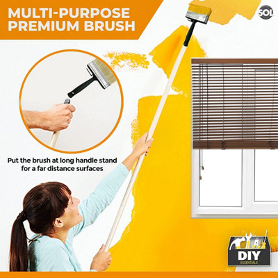4Pcs Fence Paint Brushes - Block Brush Set - Decking Paint Brush - Shed and Fence Brush - Masonry Paint Brush - Wallpaper Brush - 4