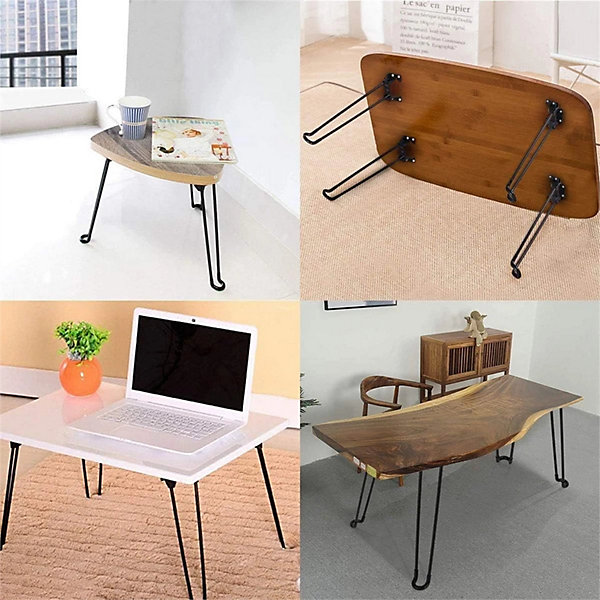 4Pcs Metal Foldable Hairpin Table Legs with Rubber Pads, Screws, White - Bed Bath & Beyond 4Pcs Metal Foldable Hairpin Table Legs with Rubber Pads, Screws, White - Bed Bath & Beyond