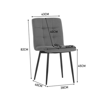 4Pcs Grey Contemporary Frosted Velvet Dining Chairs with Metal Legs