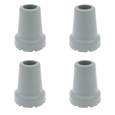 4pcs Grey Shock Absorbing 19mm Rubber Ferrules for Walking Sticks & Canes