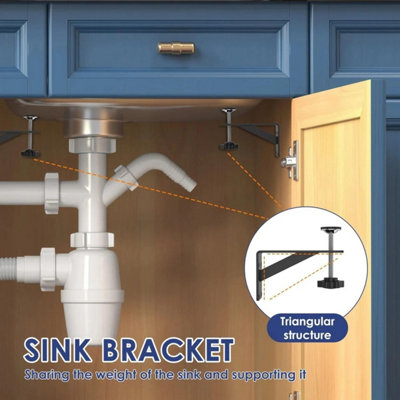 4pcs Heavy Duty Adjustable Undermount Sink Support Brackets with ...