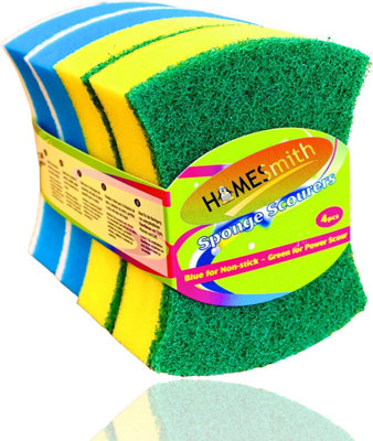 4pcs Heavy Duty Butterfly Washing Up Sponge Scourers