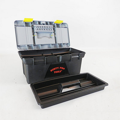 4pcs Large Plastic Tool Box Chest Set Lockable Removable Storage Compartments - 3