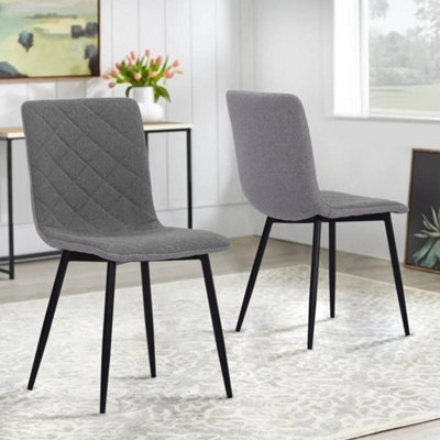 4Pcs Light Grey Modern Urban Style Armless Dining Chairs 83cm H