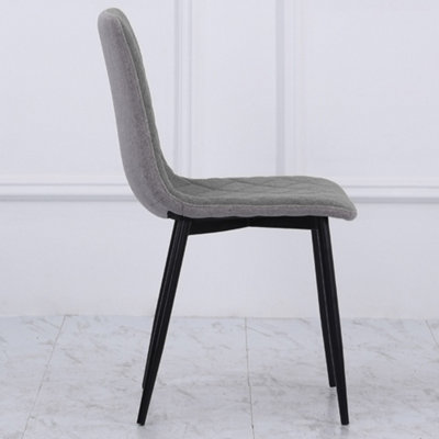 4Pcs Light Grey Modern Urban Style Armless Dining Chairs 83cm H