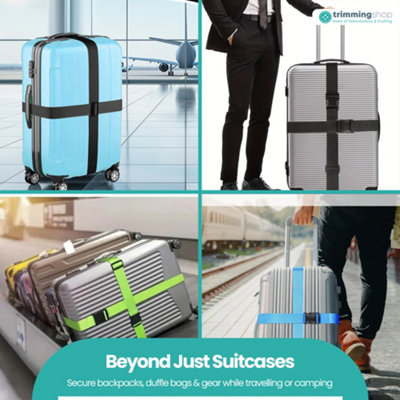 4pcs Luggage Straps, Adjustable Suitcase Straps Belts with Secure