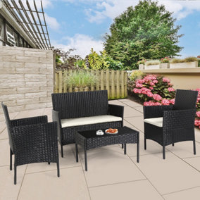 4PCS Outdoor Patio Garden Rattan Furniture Set