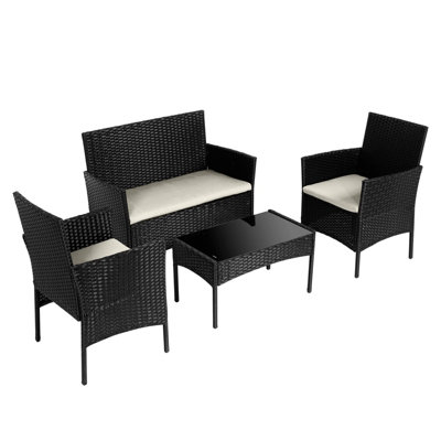 4PCS Outdoor Patio Garden Rattan Furniture Set
