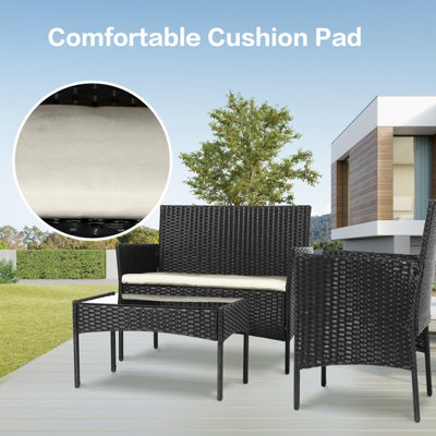 4PCS Outdoor Patio Garden Rattan Furniture Set - 3