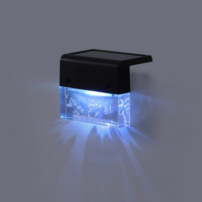 4Pcs Outdoor Waterproof Black Solar-Powered RGB LED Wall Light