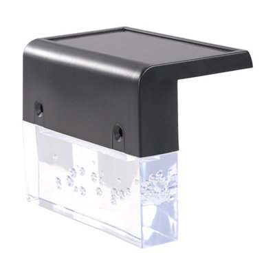 4Pcs Outdoor Waterproof Black Solar-Powered RGB LED Wall Light