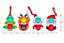4pcs Pop it Christmas Keyring Set of Santa, Snowman, Tree and Reindeer