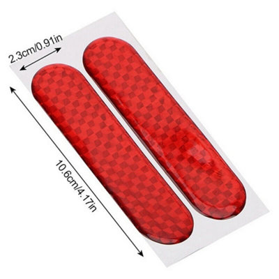 4Pcs Red Reflective Safety Warning Strip Tape Car Door Bumper Reflector ...